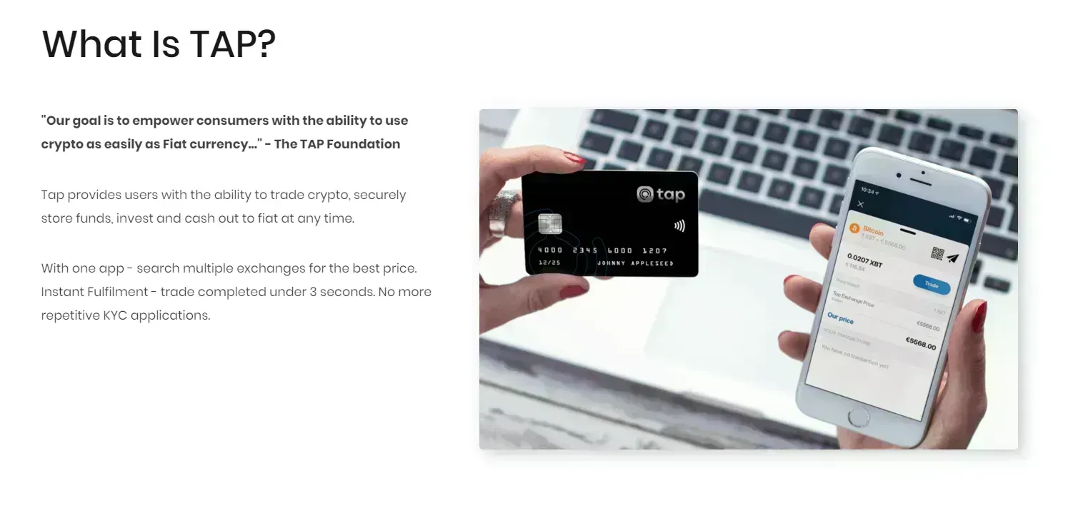 Tap - All information about Tap ICO (Token Sale) - ICO Drops