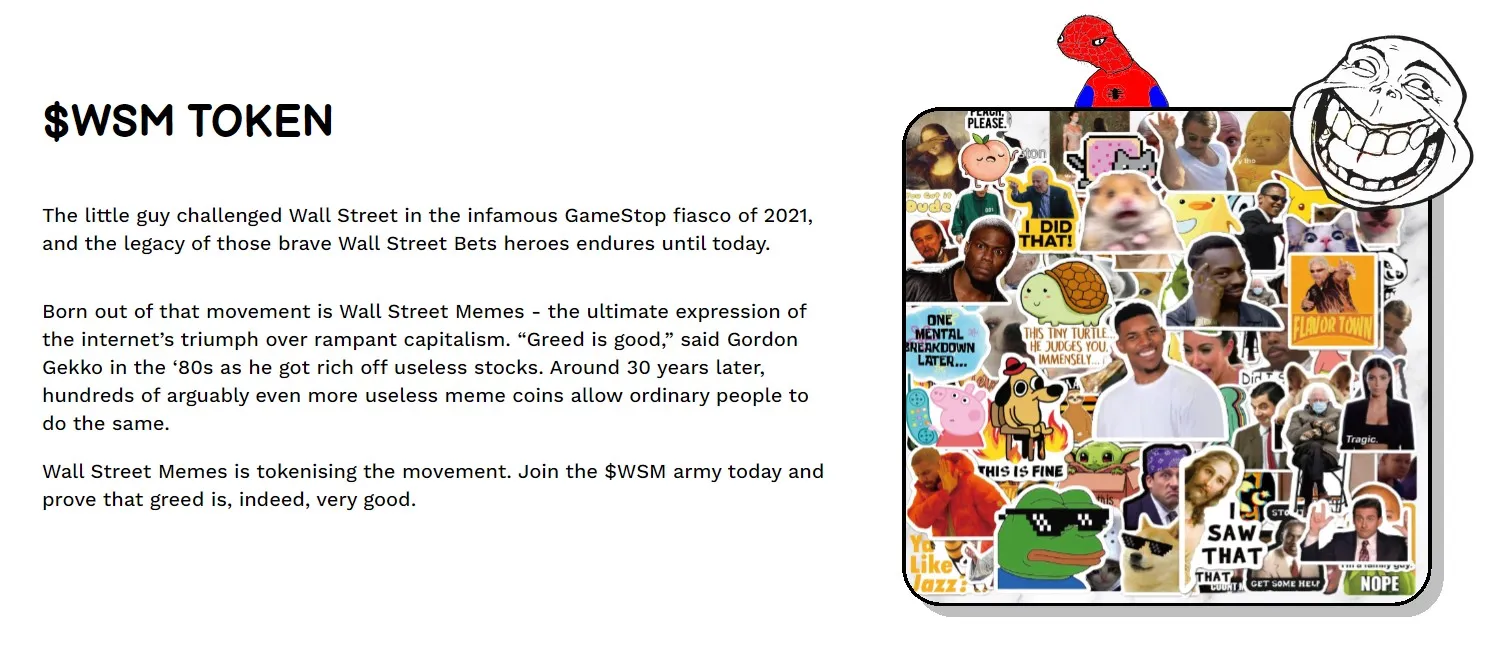 Wall Street Memes (WSM) - All information about Wall Street Memes ICO  (Token Sale) - ICO Drops