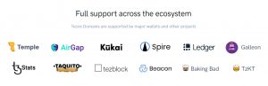 Tezos Domains Supported by