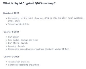Liquid Crypto Roadmap